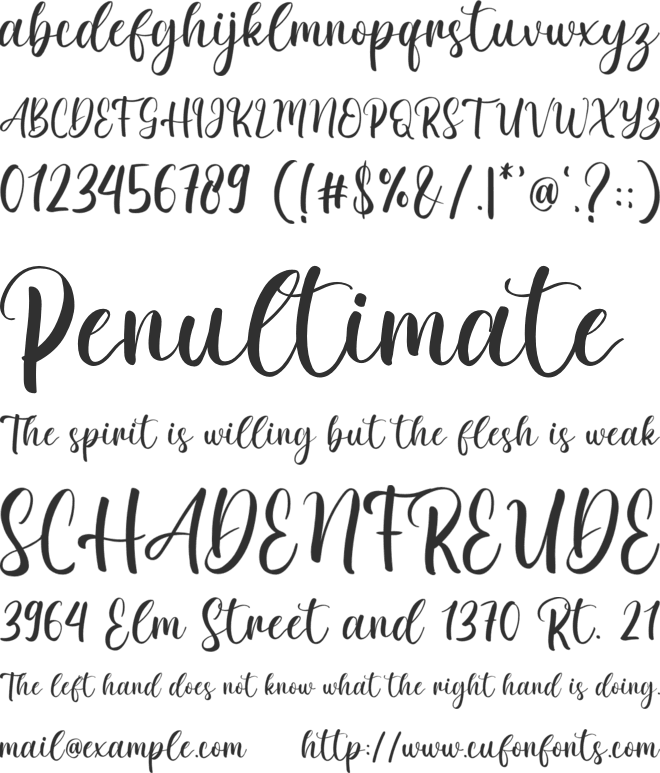 Spring Date font preview