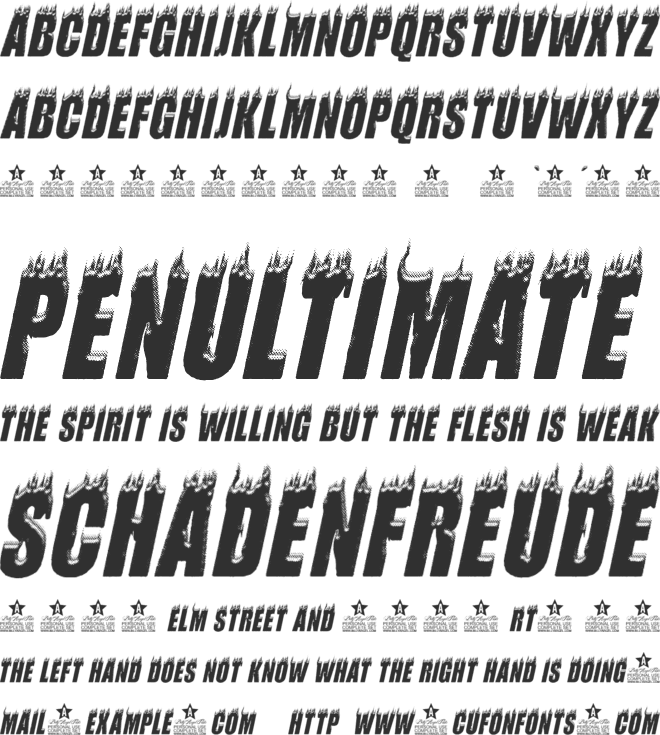FLAMES  PERSONAL USE font preview