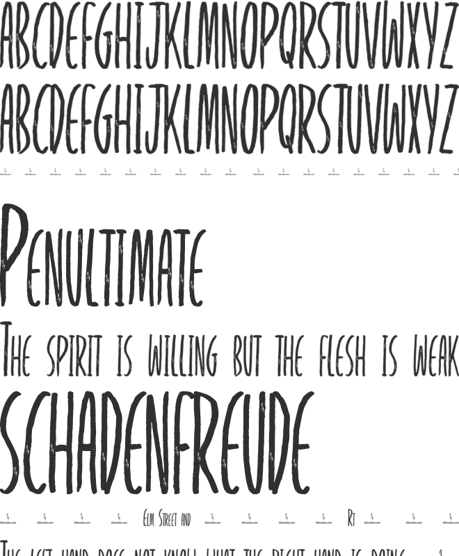 Shallow Grave Personal use font preview