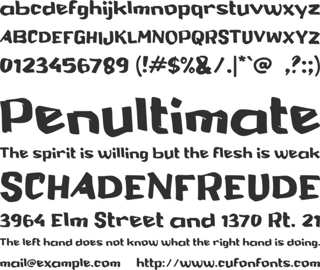 b Back Alley font preview