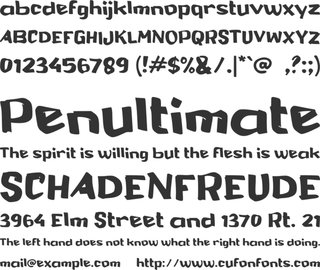 b Back Alley font preview