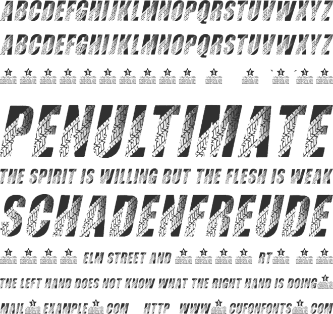 TIRES  PERSONAL USE font preview