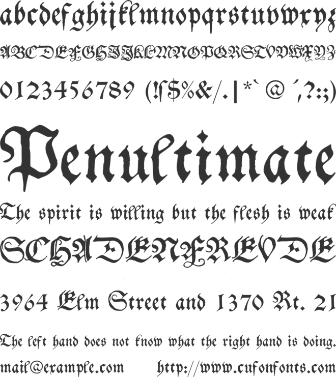 Schwabacher font preview