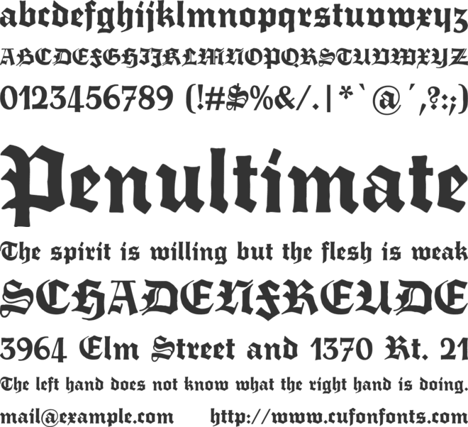 Fette Trump Deutsch font preview