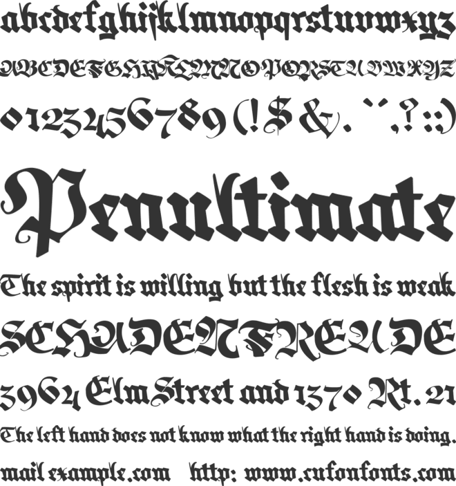 Memela Fraktur font preview