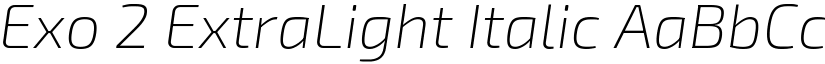 Exo 2 ExtraLight Italic font