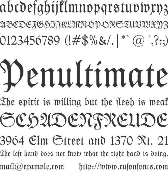 Kleist-Fraktur font preview