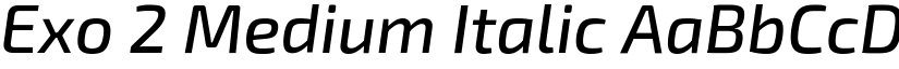 Exo 2 Medium Italic font