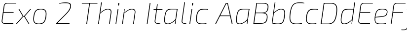 Exo 2 Thin Italic font