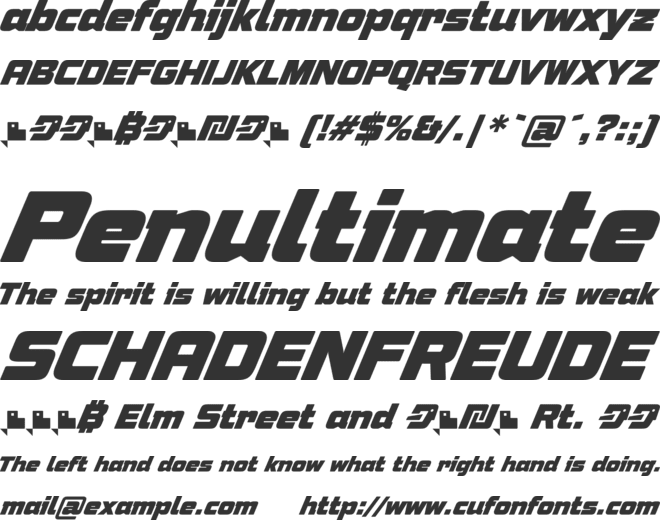 Speeday font preview