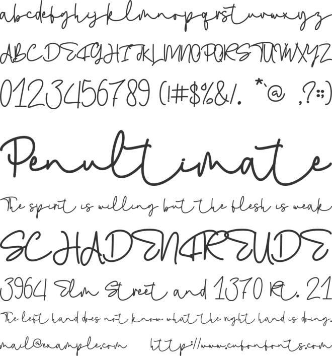 Emely - personal use font preview