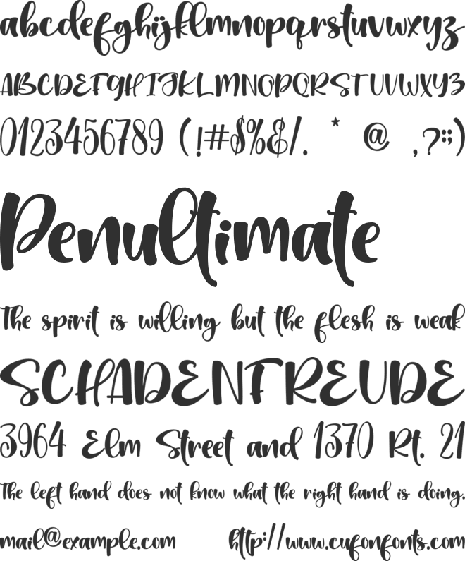 Miss Christine - personal use font preview