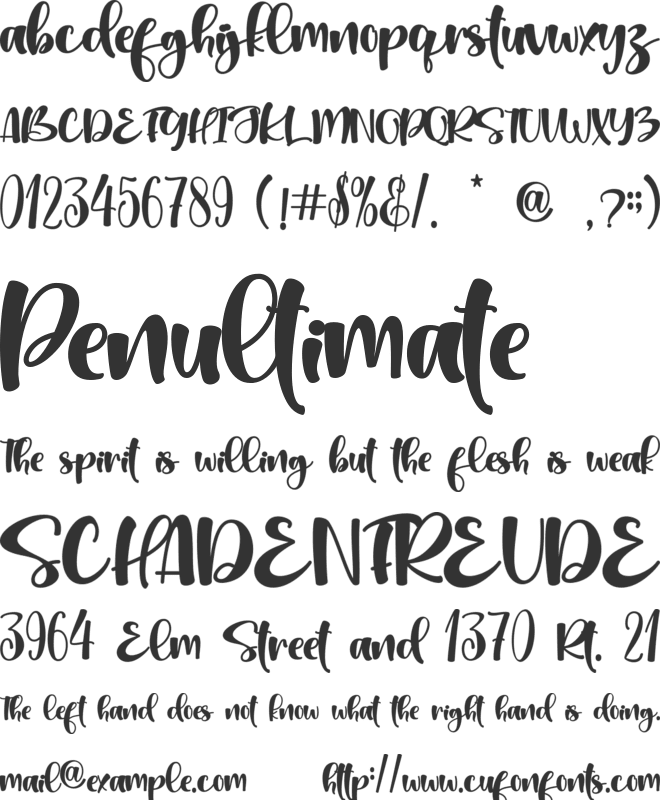 Miss Christine - personal use font preview
