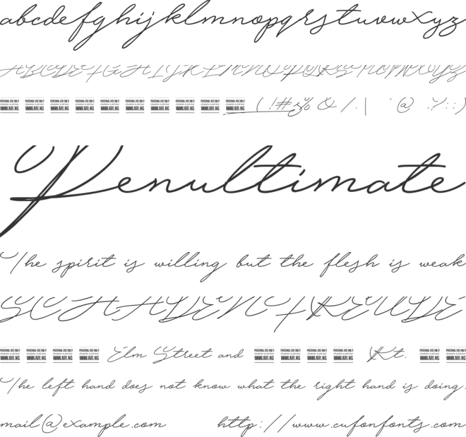 Hijrnotes PERSONAL USE ONLY font preview