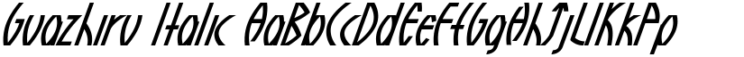 Guazhiru Italic font