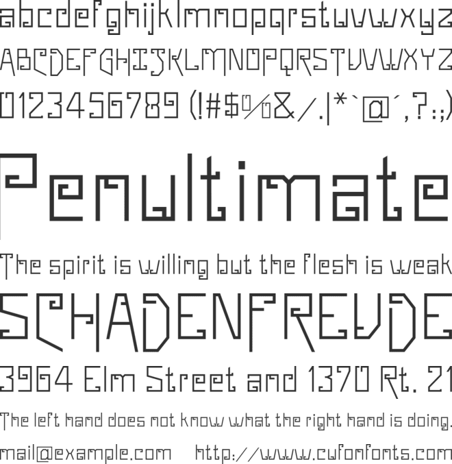 Whittier font preview