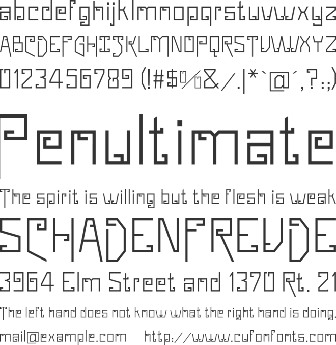 Whittier font preview