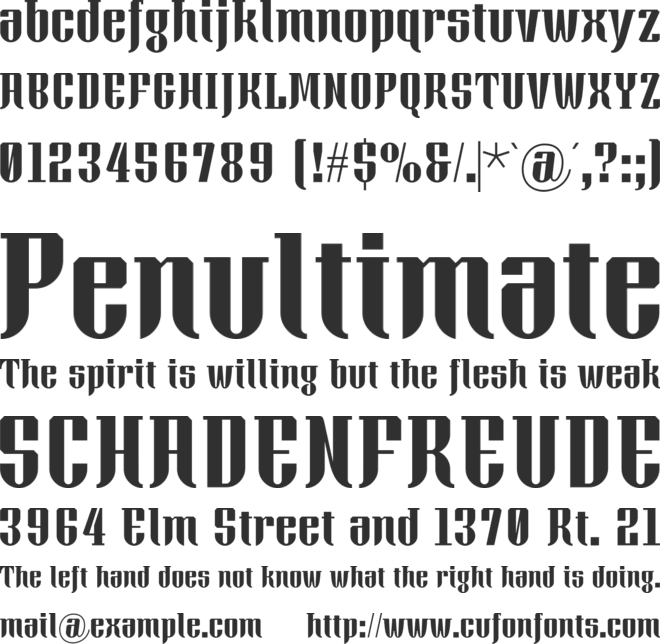 Xacose font preview