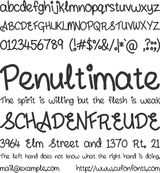 andyallshort font preview