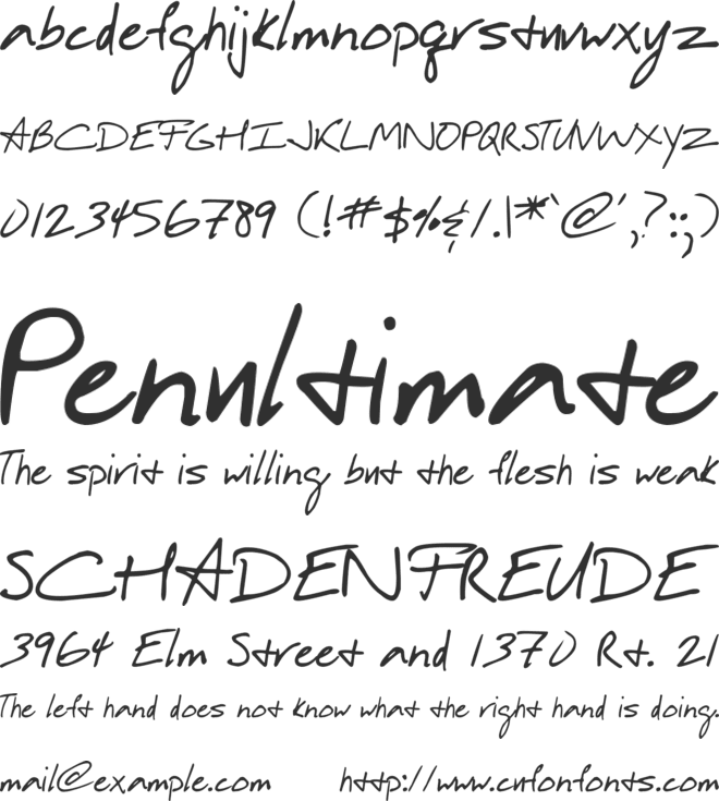 DJB In a Hurry font preview