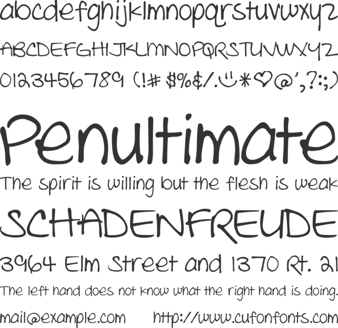 DJB THE CHEERLEADER font preview