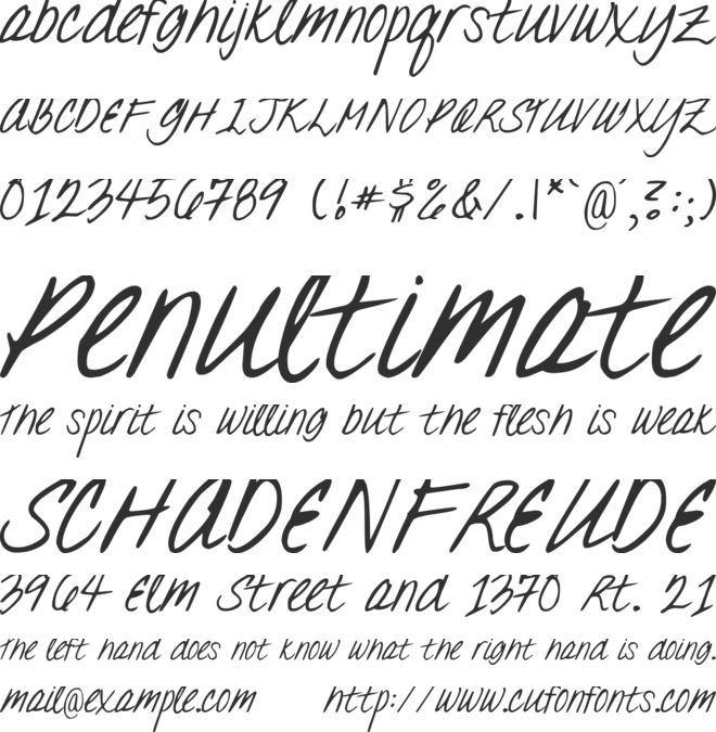 DJB Oh Suzannah font preview