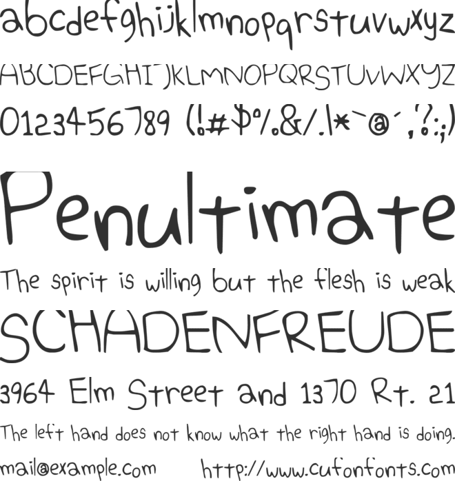 Elephant Hiccups font preview