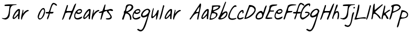 Jar of Hearts Regular font