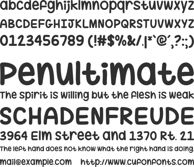 Hug Me Tight font preview