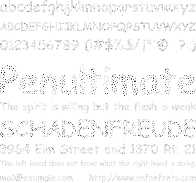 UnicornColorDots font preview