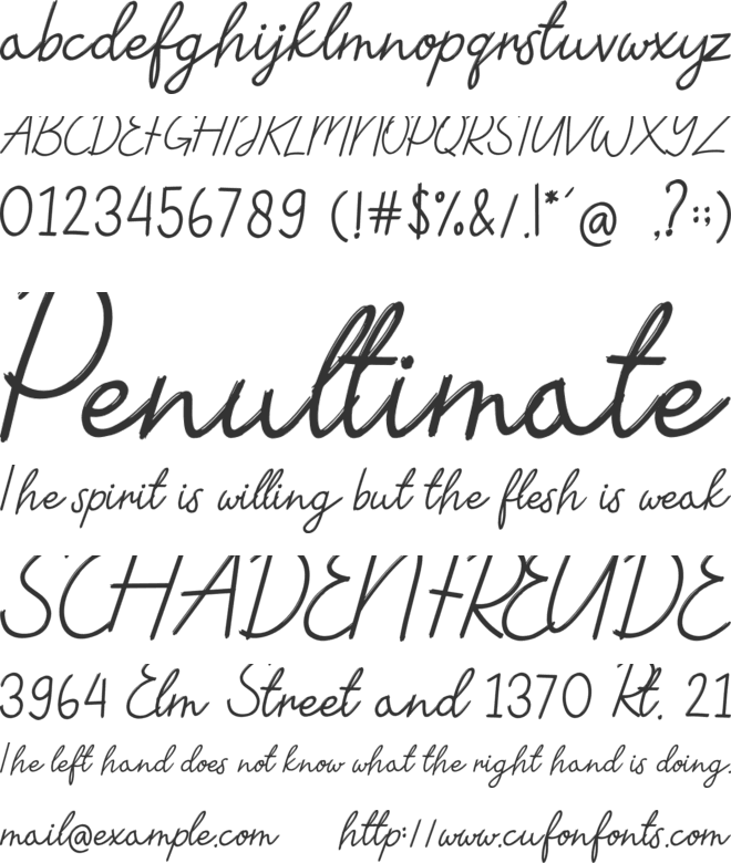 Graduation font preview
