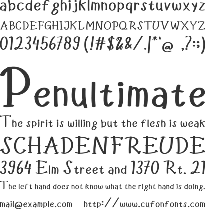 The Animals font preview