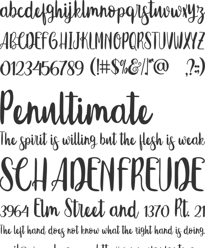 Bottomland font preview