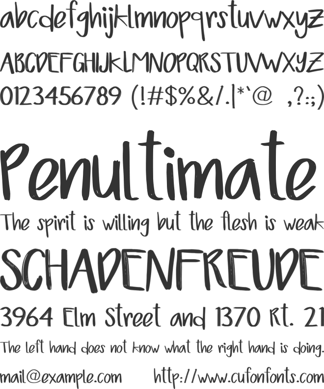 Camping font preview