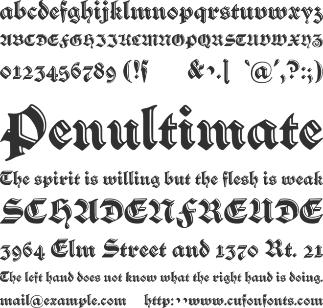 Verzierte Schwabacher font preview