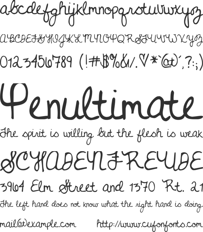 Never Grow Up font preview