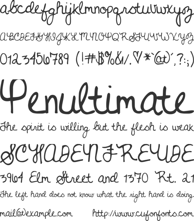 Never Grow Up font preview