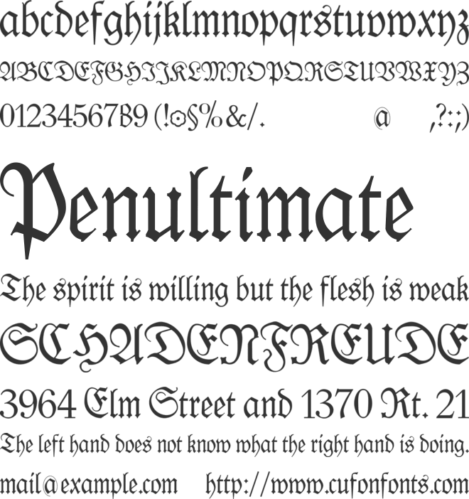 KlausBFraktur font preview