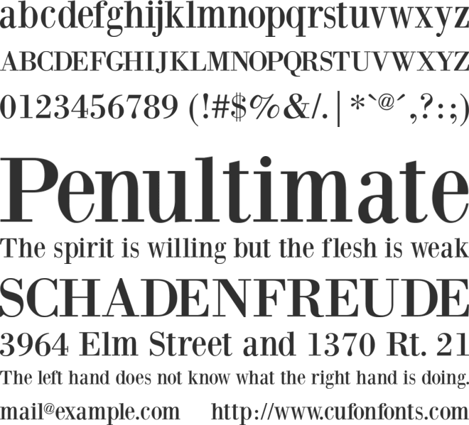 BodoniXT font preview