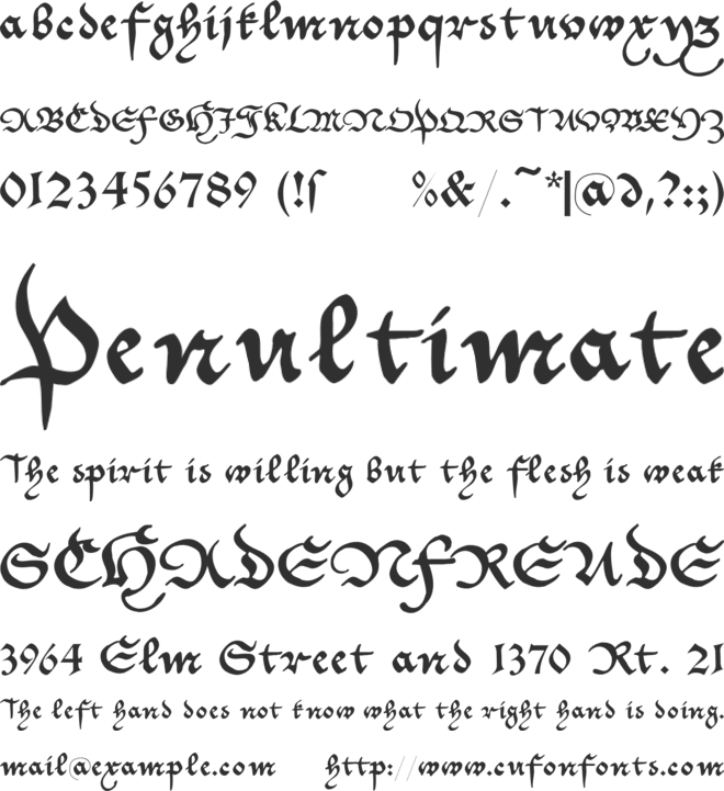 Cantzley AD1600 font preview