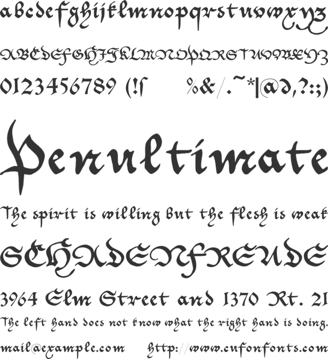 Cantzley AD1600 font preview