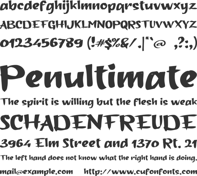 b Belimbing font preview