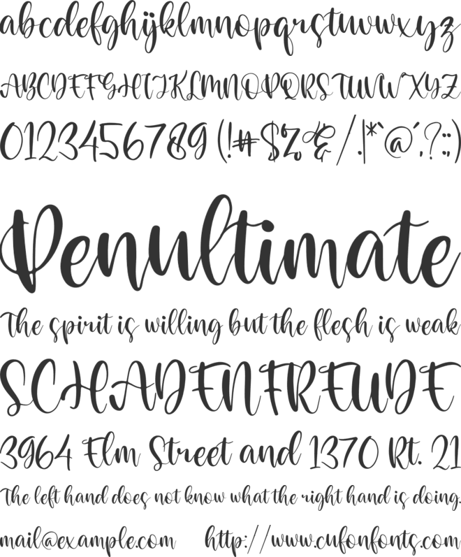 Derllina font preview