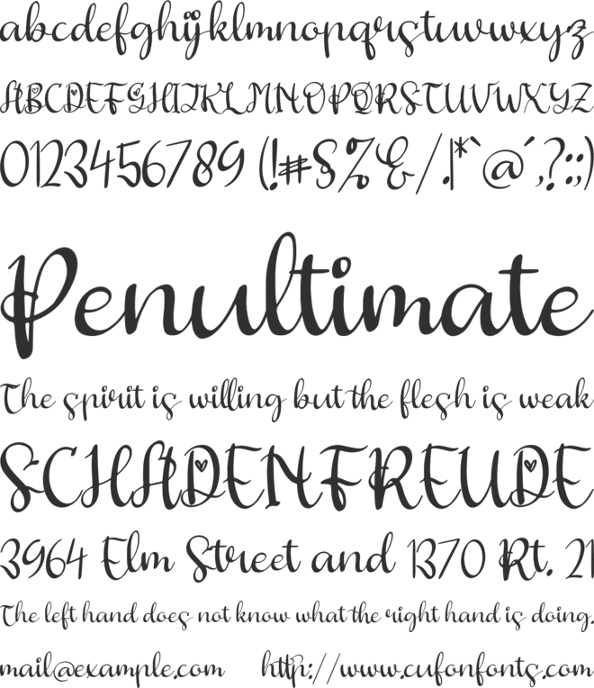 Butterfly Hellyna font preview