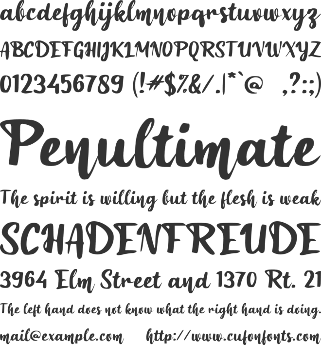 b Binder Clip font preview