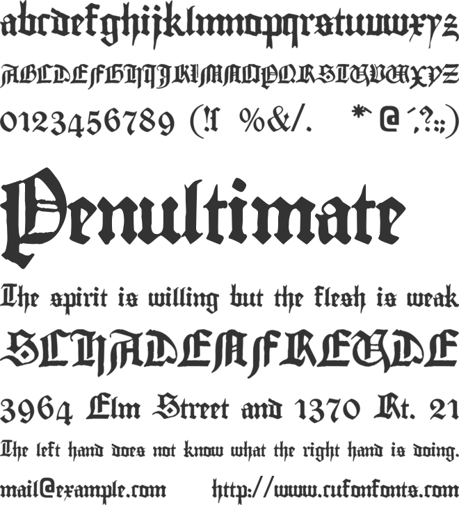 Gutenberg Textura font preview