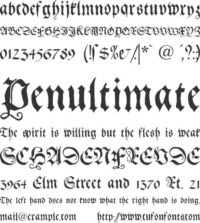 Gebetbuch Fraktur font preview