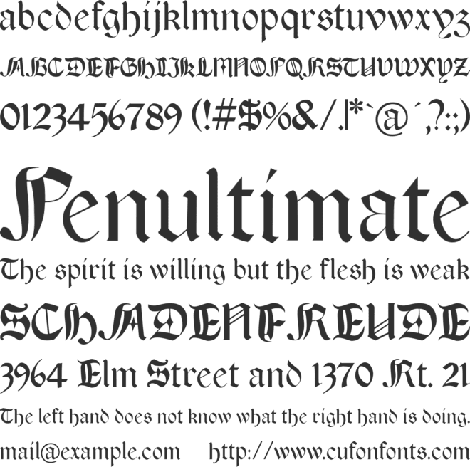 Boere Tudor font preview