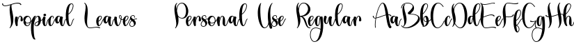Tropical Leaves - Personal Use Regular font