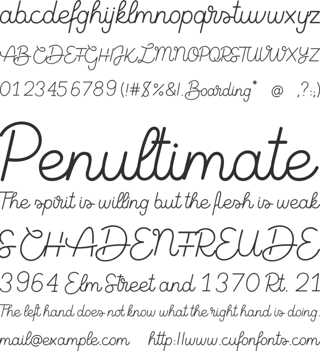 Boarding Personal Use font preview